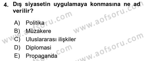 Kamu Diplomasisi Ve Uluslararası Halkla İlişkiler Dersi 2021 - 2022 Yılı (Vize) Ara Sınav Soruları 4. Soru