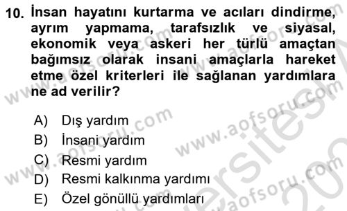Kamu Diplomasisi Ve Uluslararası Halkla İlişkiler Dersi 2021 - 2022 Yılı (Final) Dönem Sonu Sınav Soruları 10. Soru