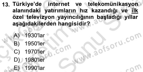 Kamu Diplomasisi Ve Uluslararası Halkla İlişkiler Dersi 2021 - 2022 Yılı (Final) Dönem Sonu Sınav Soruları 13. Soru