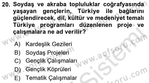 Kamu Diplomasisi Ve Uluslararası Halkla İlişkiler Dersi 2021 - 2022 Yılı (Final) Dönem Sonu Sınav Soruları 20. Soru
