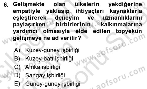 Kamu Diplomasisi Ve Uluslararası Halkla İlişkiler Dersi 2021 - 2022 Yılı (Final) Dönem Sonu Sınavı 6. Soru