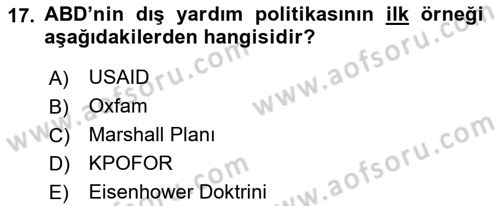 Kamu Diplomasisi Ve Uluslararası Halkla İlişkiler Dersi 2021 - 2022 Yılı Yaz Okulu Sınav Soruları 17. Soru