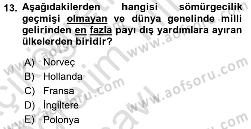 Kamu Diplomasisi Ve Uluslararası Halkla İlişkiler Dersi 2022 - 2023 Yılı Yaz Okulu Sınav Soruları 13. Soru