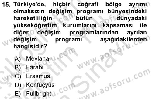 Kamu Diplomasisi Ve Uluslararası Halkla İlişkiler Dersi 2023 - 2024 Yılı (Vize) Ara Sınav Soruları 15. Soru