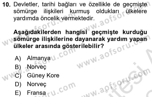 Kamu Diplomasisi Ve Uluslararası Halkla İlişkiler Dersi 2023 - 2024 Yılı (Final) Dönem Sonu Sınav Soruları 10. Soru