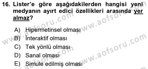 Kamu Diplomasisi Ve Uluslararası Halkla İlişkiler Dersi 2023 - 2024 Yılı (Final) Dönem Sonu Sınav Soruları 16. Soru