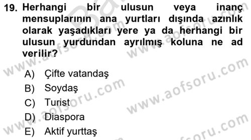 Kamu Diplomasisi Ve Uluslararası Halkla İlişkiler Dersi 2023 - 2024 Yılı (Final) Dönem Sonu Sınav Soruları 19. Soru