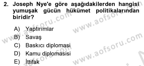 Kamu Diplomasisi Ve Uluslararası Halkla İlişkiler Dersi 2023 - 2024 Yılı (Final) Dönem Sonu Sınav Soruları 2. Soru