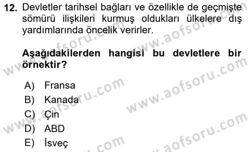 Kamu Diplomasisi Ve Uluslararası Halkla İlişkiler Dersi 2023 - 2024 Yılı Yaz Okulu Sınav Soruları 12. Soru