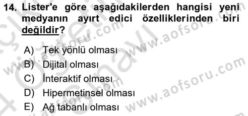 Kamu Diplomasisi Ve Uluslararası Halkla İlişkiler Dersi 2023 - 2024 Yılı Yaz Okulu Sınav Soruları 14. Soru