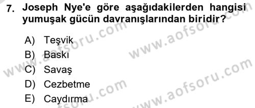 Kamu Diplomasisi Ve Uluslararası Halkla İlişkiler Dersi 2023 - 2024 Yılı Yaz Okulu Sınav Soruları 7. Soru