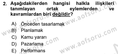 Kamu Diplomasisi Ve Uluslararası Halkla İlişkiler Dersi 2024 - 2025 Yılı (Vize) Ara Sınav Soruları 2. Soru