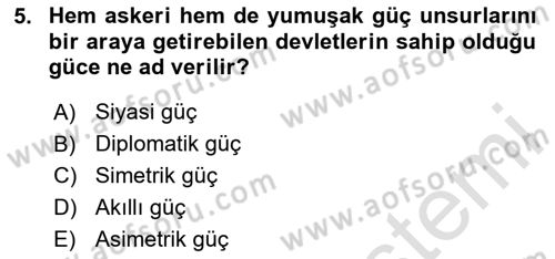 Kamu Diplomasisi Ve Uluslararası Halkla İlişkiler Dersi 2024 - 2025 Yılı (Vize) Ara Sınav Soruları 5. Soru
