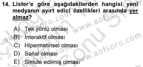 Kamu Diplomasisi Ve Uluslararası Halkla İlişkiler Dersi 2024 - 2025 Yılı (Final) Dönem Sonu Sınav Soruları 14. Soru