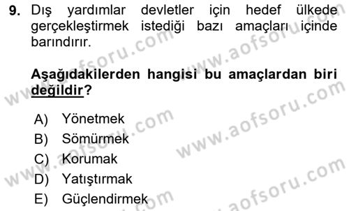 Kamu Diplomasisi Ve Uluslararası Halkla İlişkiler Dersi 2024 - 2025 Yılı (Final) Dönem Sonu Sınav Soruları 9. Soru
