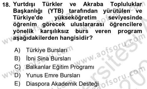 Kamu Diplomasisi Ve Uluslararası Halkla İlişkiler Dersi 2025 - 2026 Yılı (Final) Dönem Sonu Sınav Soruları 18. Soru