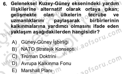 Kamu Diplomasisi Ve Uluslararası Halkla İlişkiler Dersi 2025 - 2026 Yılı (Final) Dönem Sonu Sınav Soruları 6. Soru