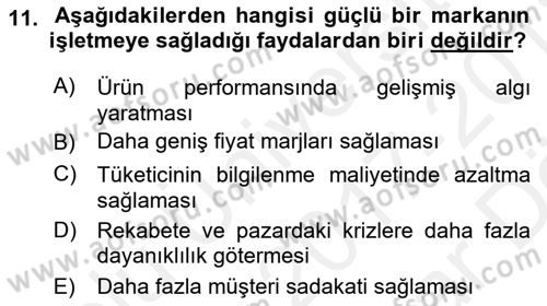 Sürdürülebilirlik ve Halkla İlişkiler Dersi 2017 - 2018 Yılı (Vize) Ara Sınav Soruları 11. Soru