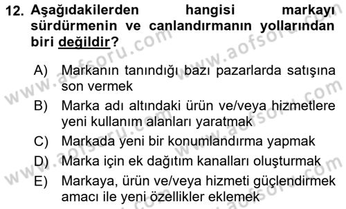 Sürdürülebilirlik ve Halkla İlişkiler Dersi 2017 - 2018 Yılı (Vize) Ara Sınav Soruları 12. Soru