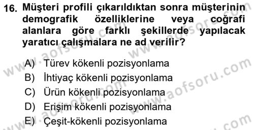 Sürdürülebilirlik ve Halkla İlişkiler Dersi 2017 - 2018 Yılı (Vize) Ara Sınav Soruları 16. Soru