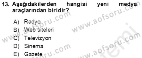 Sürdürülebilirlik ve Halkla İlişkiler Dersi 2017 - 2018 Yılı (Final) Dönem Sonu Sınav Soruları 13. Soru