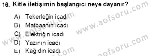 Sürdürülebilirlik ve Halkla İlişkiler Dersi 2017 - 2018 Yılı (Final) Dönem Sonu Sınav Soruları 16. Soru