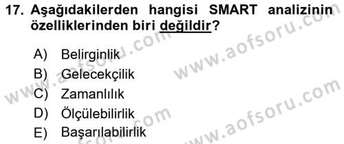 Sürdürülebilirlik ve Halkla İlişkiler Dersi 2018 - 2019 Yılı (Vize) Ara Sınav Soruları 17. Soru