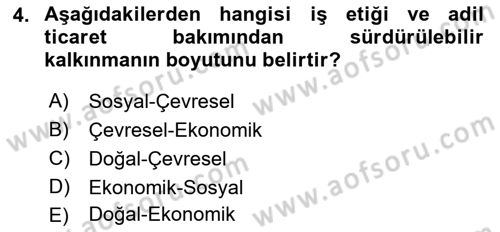 Sürdürülebilirlik ve Halkla İlişkiler Dersi 2018 - 2019 Yılı (Vize) Ara Sınav Soruları 4. Soru