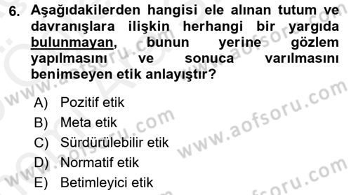 Sürdürülebilirlik ve Halkla İlişkiler Dersi 2018 - 2019 Yılı (Vize) Ara Sınav Soruları 6. Soru