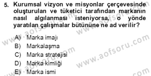 Sürdürülebilirlik ve Halkla İlişkiler Dersi 2018 - 2019 Yılı (Final) Dönem Sonu Sınav Soruları 5. Soru