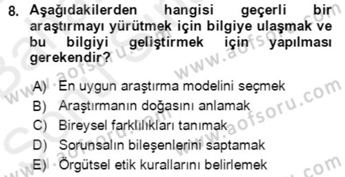 Sürdürülebilirlik ve Halkla İlişkiler Dersi 2018 - 2019 Yılı (Final) Dönem Sonu Sınav Soruları 8. Soru
