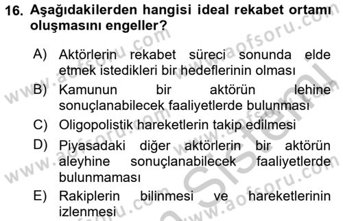 Sürdürülebilirlik ve Halkla İlişkiler Dersi 2018 - 2019 Yılı Yaz Okulu Sınav Soruları 16. Soru