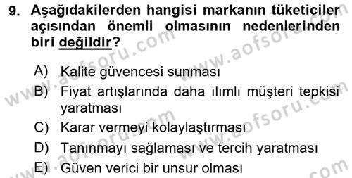 Sürdürülebilirlik ve Halkla İlişkiler Dersi 2018 - 2019 Yılı Yaz Okulu Sınav Soruları 9. Soru