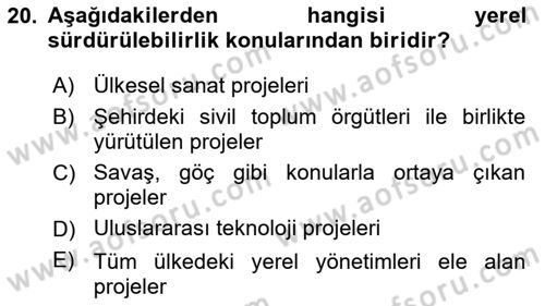 Sürdürülebilirlik ve Halkla İlişkiler Dersi 2020 - 2021 Yılı Yaz Okulu Sınav Soruları 20. Soru