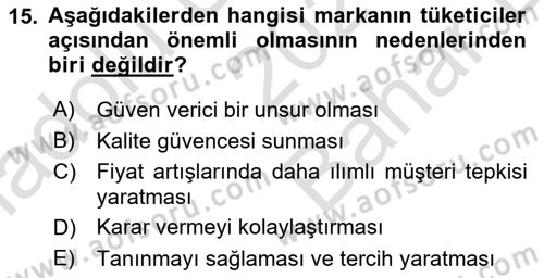 Sürdürülebilirlik ve Halkla İlişkiler Dersi 2021 - 2022 Yılı (Vize) Ara Sınav Soruları 15. Soru