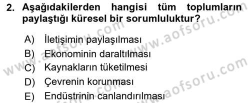 Sürdürülebilirlik ve Halkla İlişkiler Dersi 2021 - 2022 Yılı (Vize) Ara Sınav Soruları 2. Soru