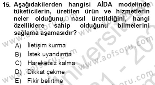 Sürdürülebilirlik ve Halkla İlişkiler Dersi 2021 - 2022 Yılı (Final) Dönem Sonu Sınav Soruları 15. Soru