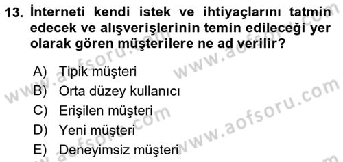 Sürdürülebilirlik ve Halkla İlişkiler Dersi 2021 - 2022 Yılı Yaz Okulu Sınav Soruları 13. Soru
