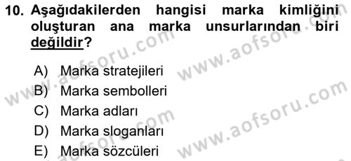 Sürdürülebilirlik ve Halkla İlişkiler Dersi 2022 - 2023 Yılı Yaz Okulu Sınav Soruları 10. Soru