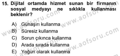 Sürdürülebilirlik ve Halkla İlişkiler Dersi 2022 - 2023 Yılı Yaz Okulu Sınav Soruları 15. Soru