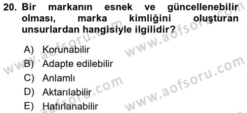 Sürdürülebilirlik ve Halkla İlişkiler Dersi 2023 - 2024 Yılı (Vize) Ara Sınav Soruları 20. Soru