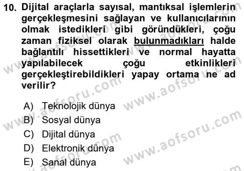 Sürdürülebilirlik ve Halkla İlişkiler Dersi 2023 - 2024 Yılı (Final) Dönem Sonu Sınav Soruları 10. Soru