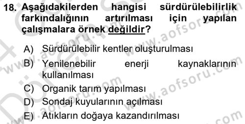 Sürdürülebilirlik ve Halkla İlişkiler Dersi 2023 - 2024 Yılı (Final) Dönem Sonu Sınav Soruları 18. Soru