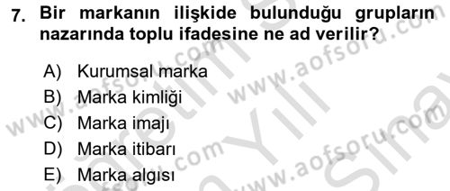 Sürdürülebilirlik ve Halkla İlişkiler Dersi 2023 - 2024 Yılı (Final) Dönem Sonu Sınav Soruları 7. Soru