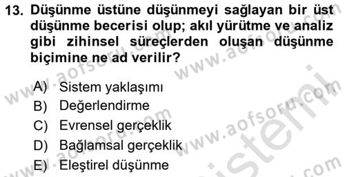 Sürdürülebilirlik ve Halkla İlişkiler Dersi 2023 - 2024 Yılı Yaz Okulu Sınav Soruları 13. Soru