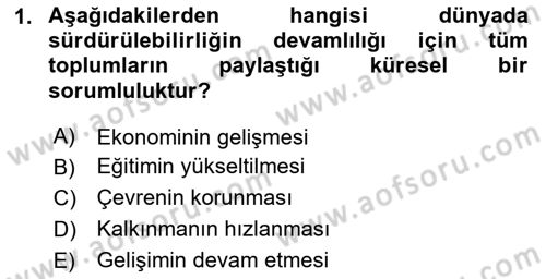 Sürdürülebilirlik ve Halkla İlişkiler Dersi 2024 - 2025 Yılı (Vize) Ara Sınav Soruları 1. Soru
