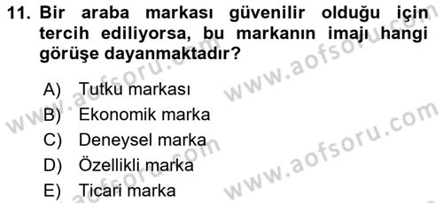 Sürdürülebilirlik ve Halkla İlişkiler Dersi 2024 - 2025 Yılı (Vize) Ara Sınav Soruları 11. Soru
