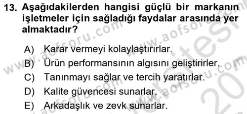 Sürdürülebilirlik ve Halkla İlişkiler Dersi 2024 - 2025 Yılı (Vize) Ara Sınav Soruları 13. Soru