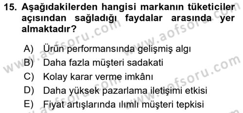 Sürdürülebilirlik ve Halkla İlişkiler Dersi 2024 - 2025 Yılı (Vize) Ara Sınav Soruları 15. Soru