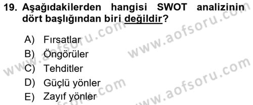 Sürdürülebilirlik ve Halkla İlişkiler Dersi 2024 - 2025 Yılı (Vize) Ara Sınav Soruları 19. Soru